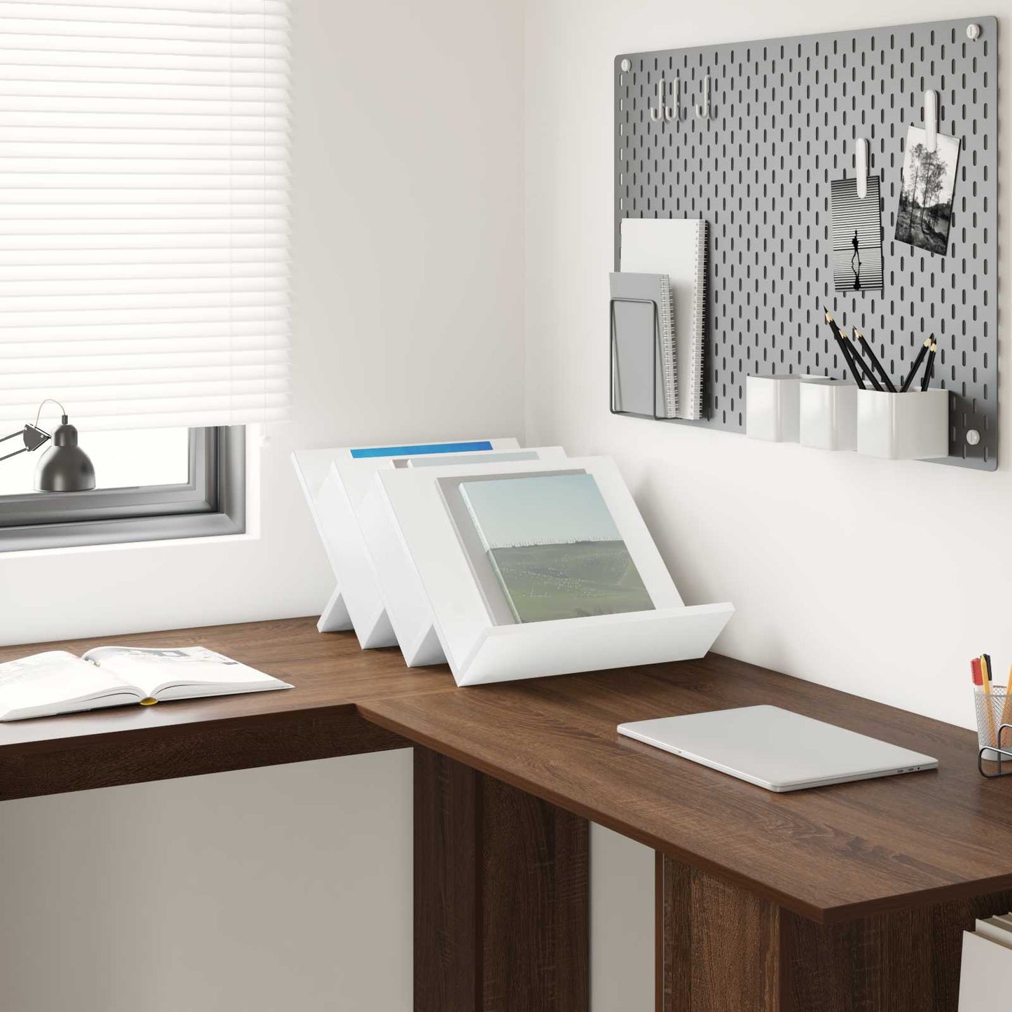 vidaXL Magazine Rack White 53 x 40 x 28.5 cm Engineered Wood