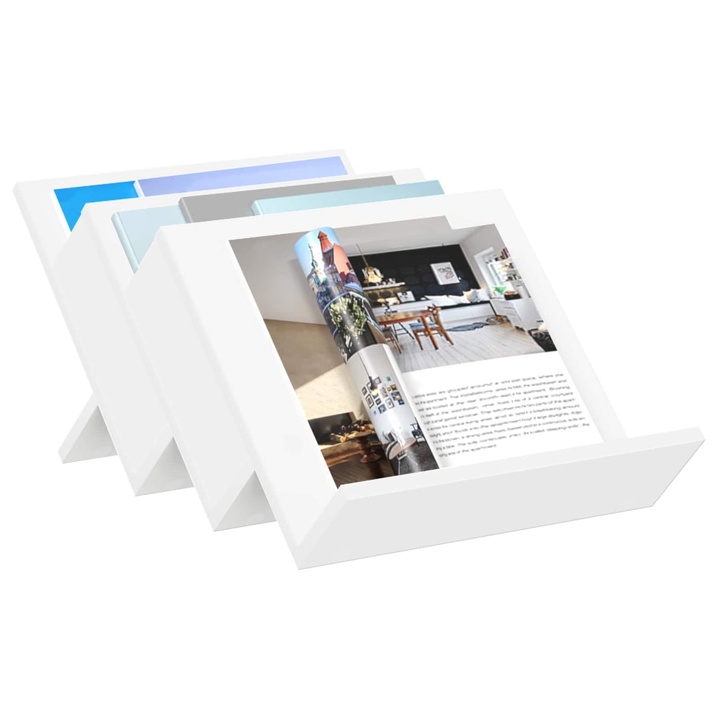 vidaXL Magazine Rack White 53 x 40 x 28.5 cm Engineered Wood