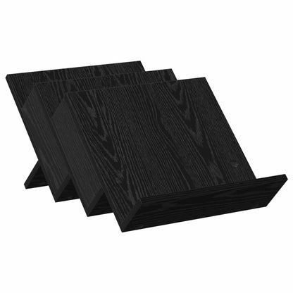 vidaXL Magazine Rack Black Oak 53 x 40 x 28.5 cm Engineered Wood