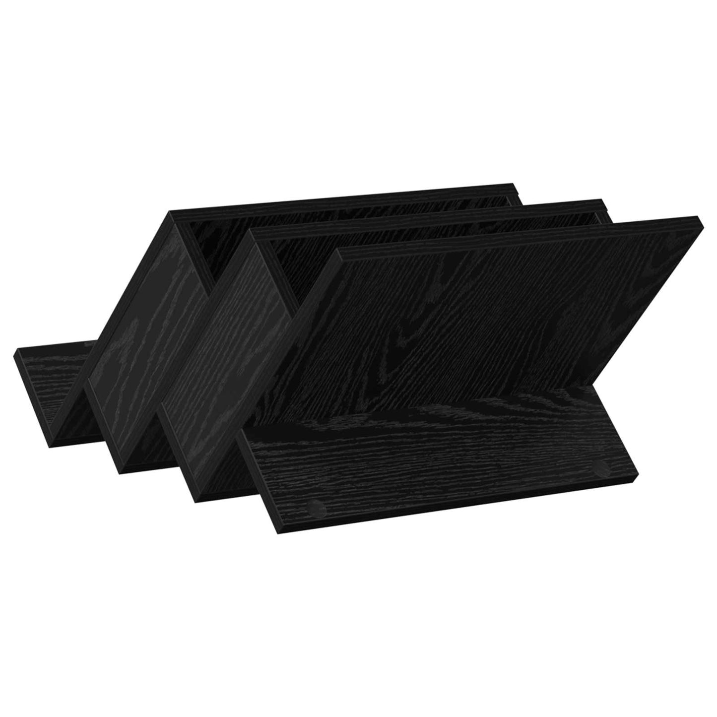 vidaXL Magazine Rack Black Oak 53 x 40 x 28.5 cm Engineered Wood