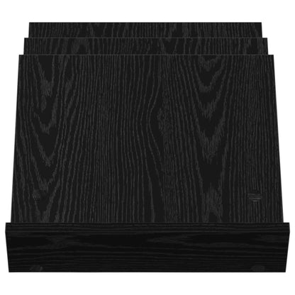 vidaXL Magazine Rack Black Oak 53 x 40 x 28.5 cm Engineered Wood