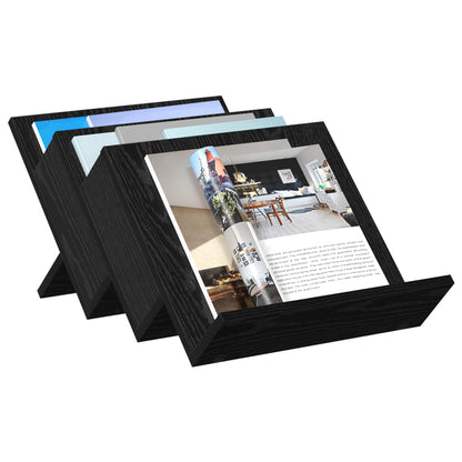 vidaXL Magazine Rack Black Oak 53 x 40 x 28.5 cm Engineered Wood