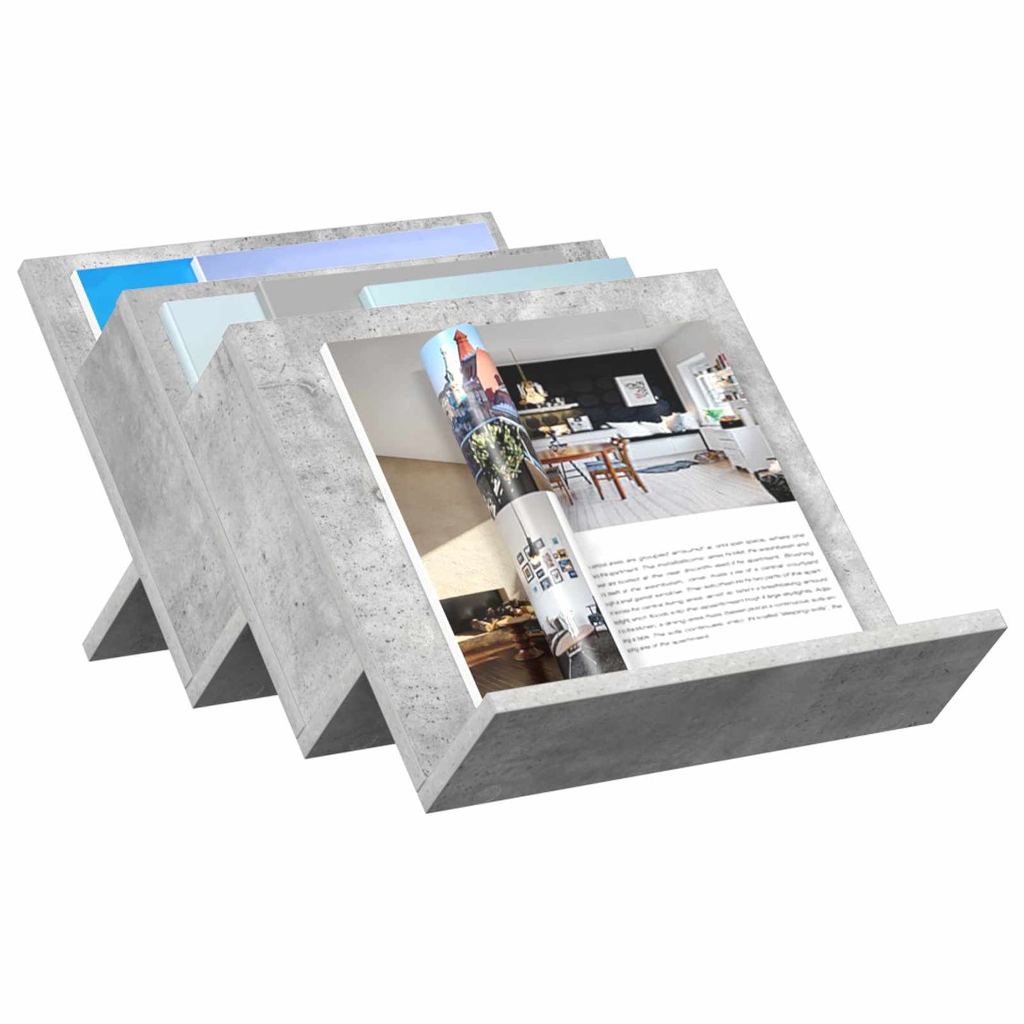 vidaXL Magazine Rack Concerte Grey 53 x 40 x 28.5 cm Engineered Wood