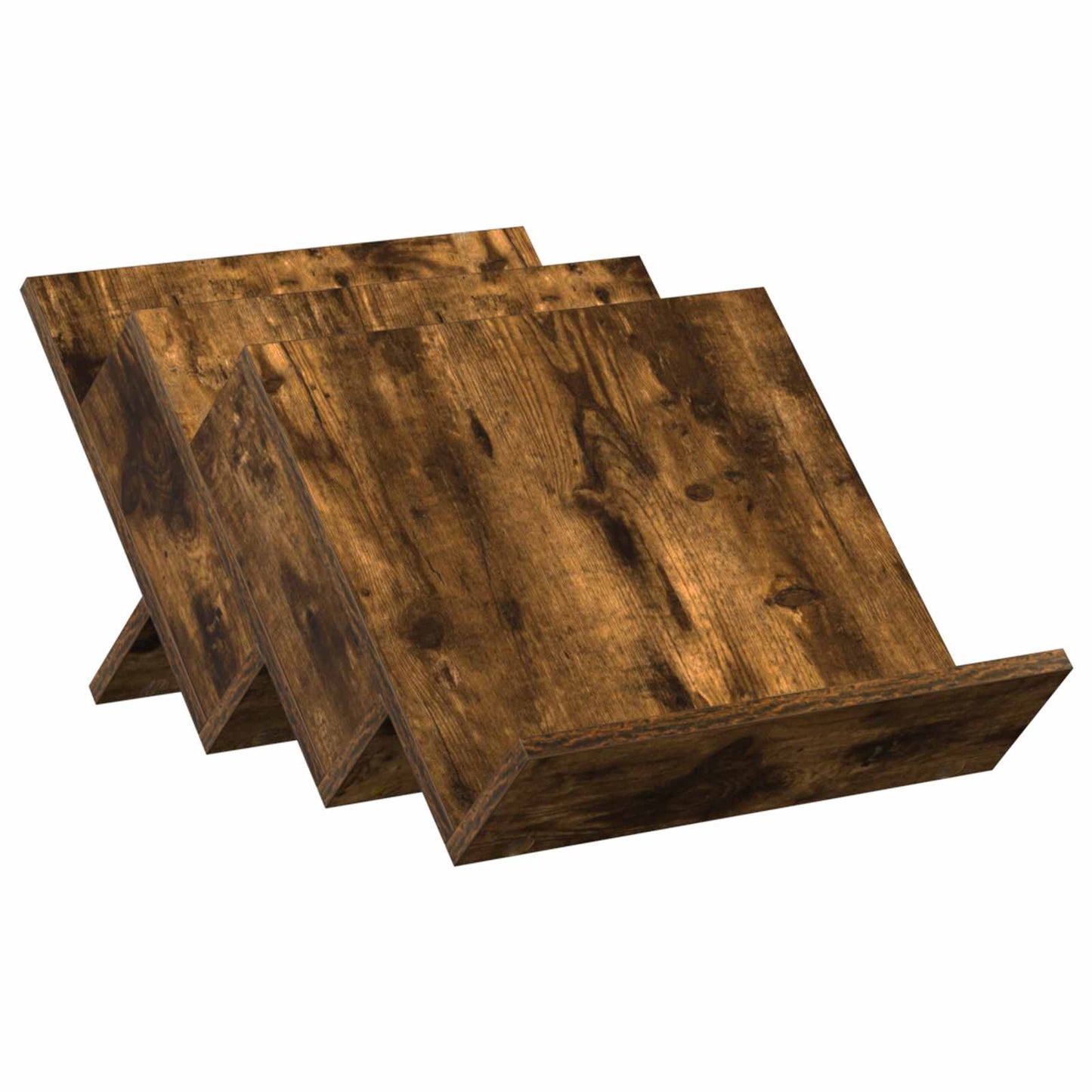 vidaXL Magazine Rack Smoked Oak 53 x 40 x 28.5 cm Engineered Wood