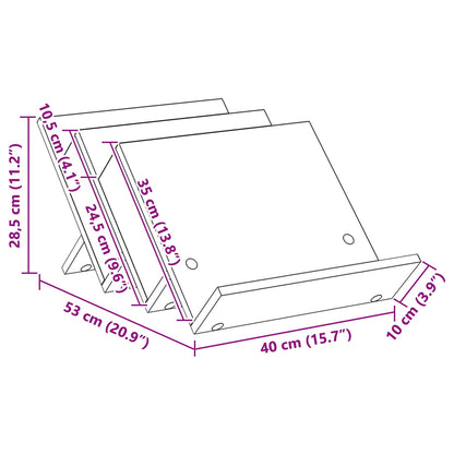 vidaXL Magazine Rack Grey Sonoma 53 x 40 x 28.5 cm Engineered Wood