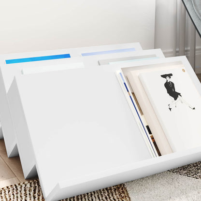 vidaXL Magazine Rack White 65 x 53 x 28.5 cm Engineered Wood