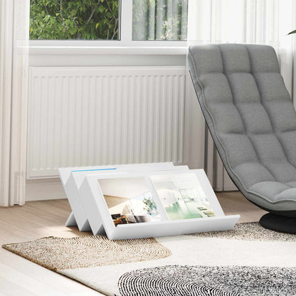 vidaXL Magazine Rack White 65 x 53 x 28.5 cm Engineered Wood