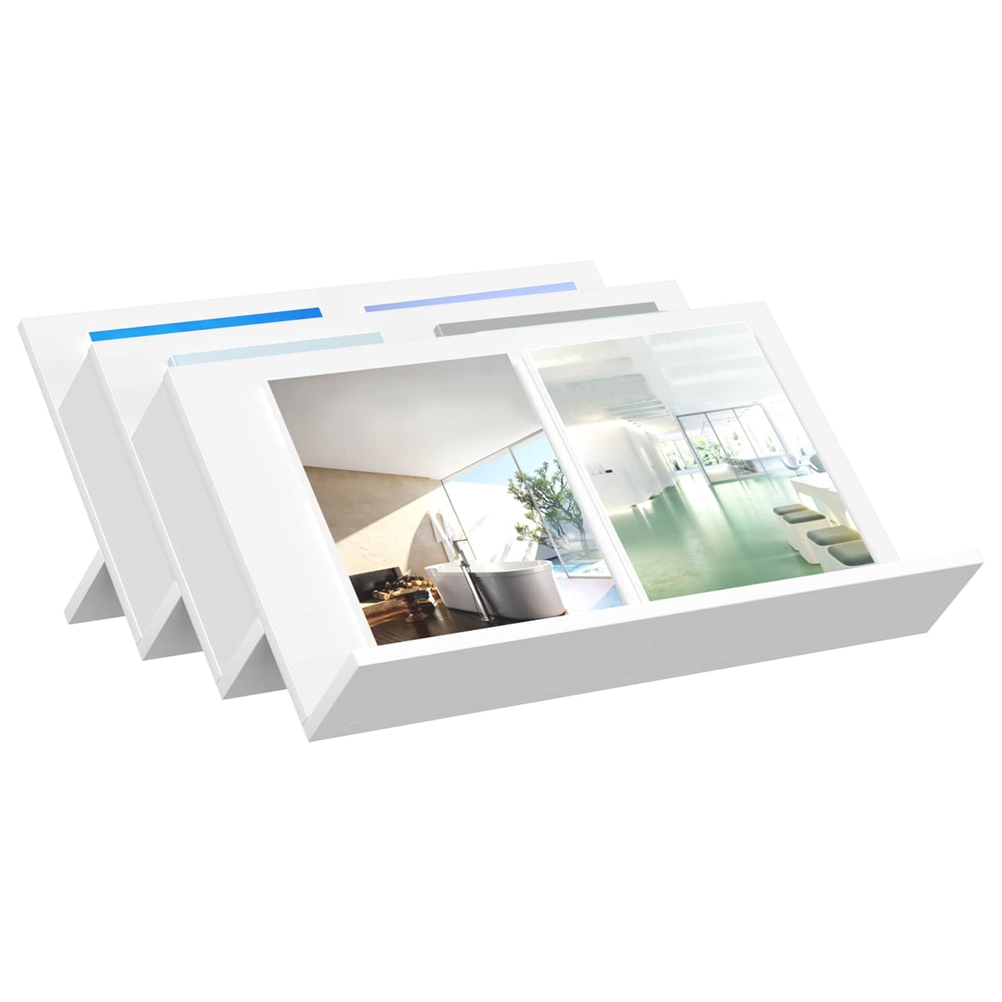 vidaXL Magazine Rack White 65 x 53 x 28.5 cm Engineered Wood