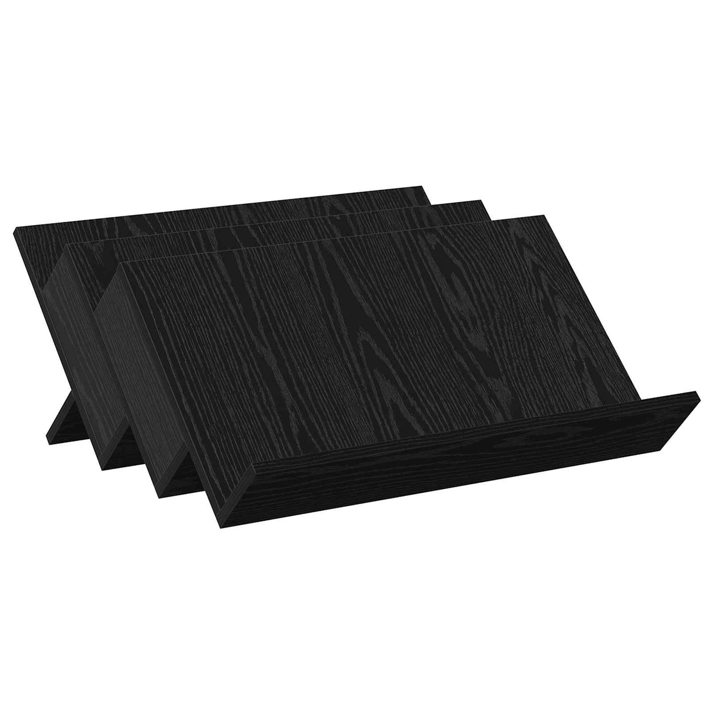 vidaXL Magazine Rack Black Oak 65 x 53 x 28.5 cm Engineered Wood