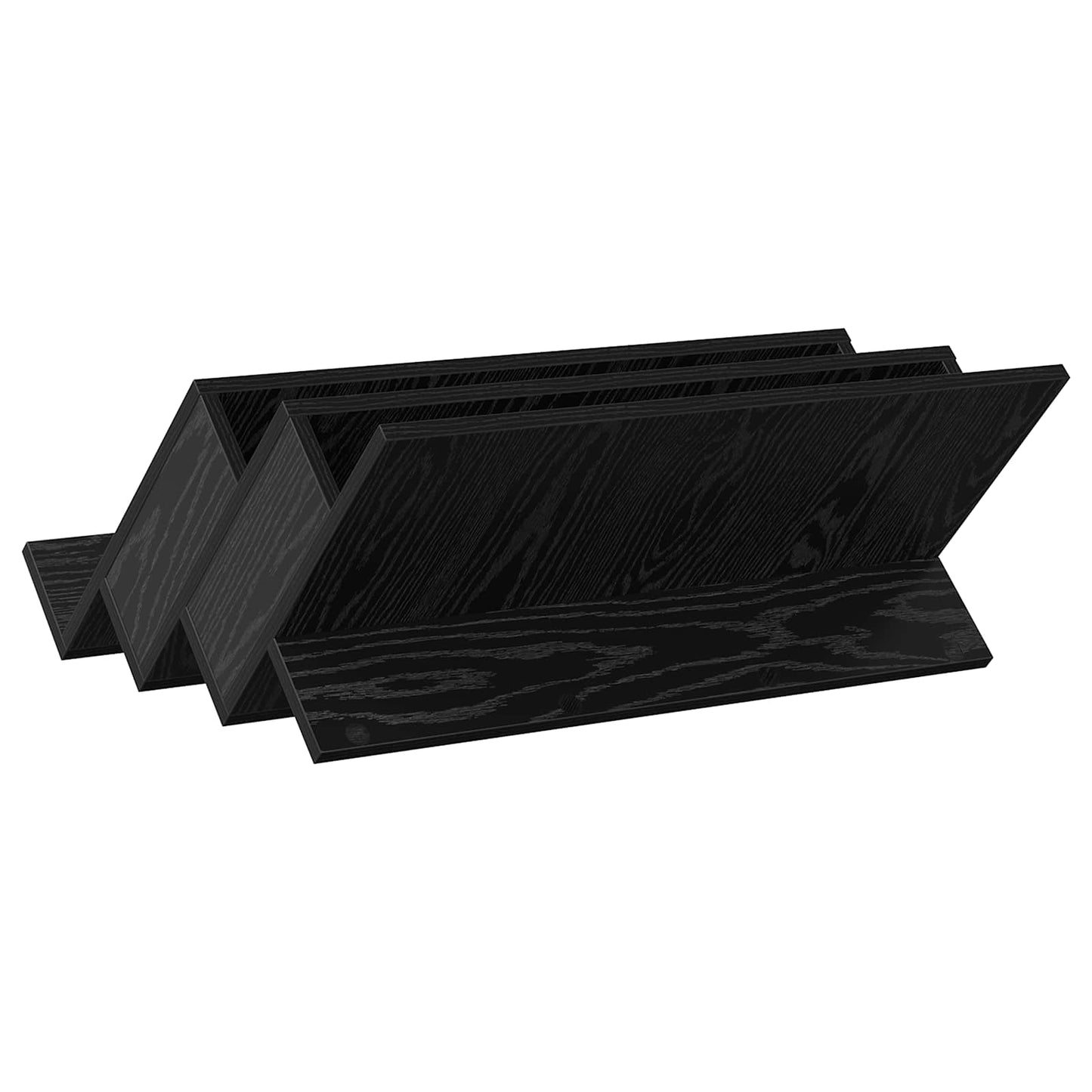 vidaXL Magazine Rack Black Oak 65 x 53 x 28.5 cm Engineered Wood