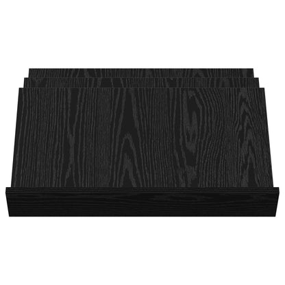 vidaXL Magazine Rack Black Oak 65 x 53 x 28.5 cm Engineered Wood