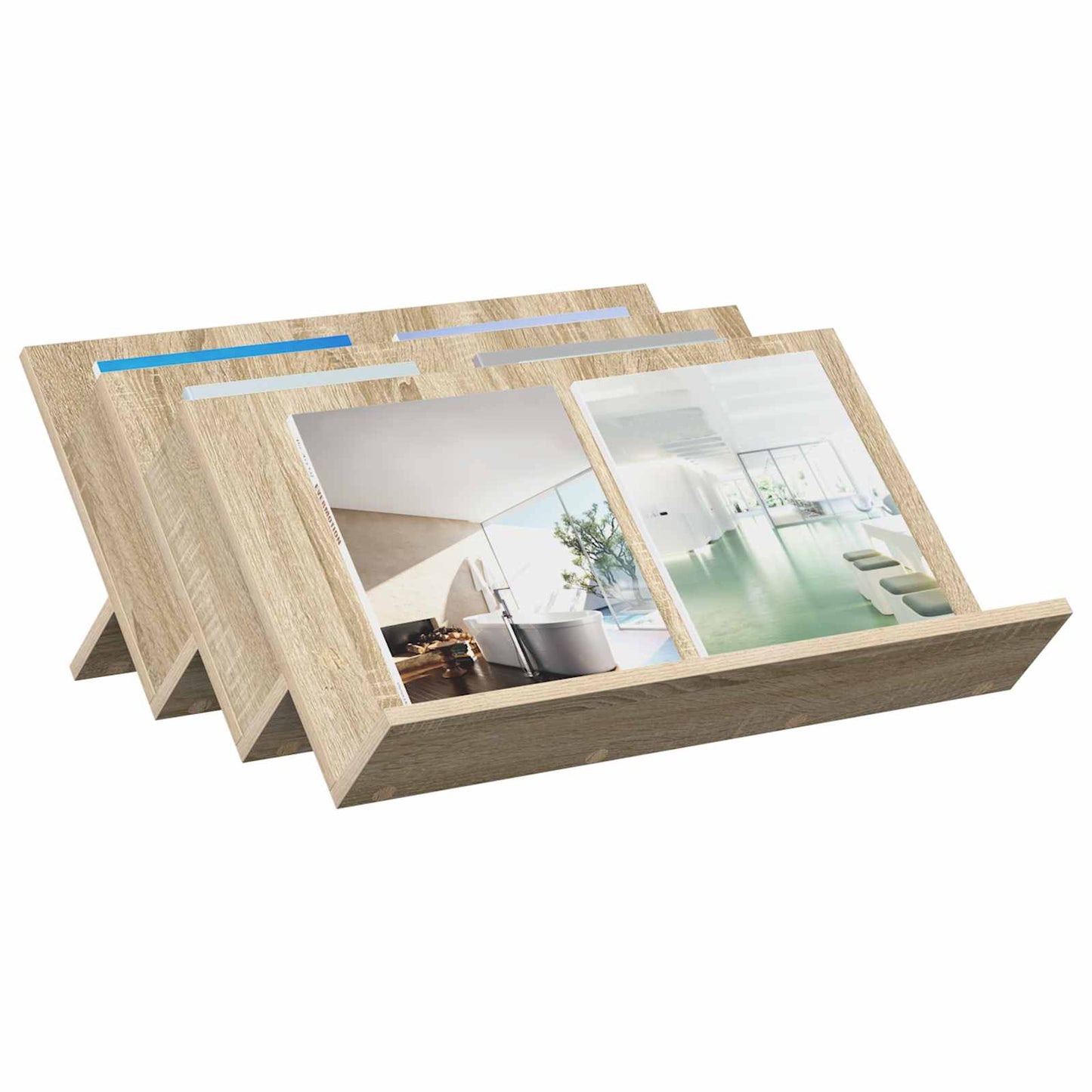 vidaXL Magazine Rack Sonoma Oak 65 x 53 x 28.5 cm Engineered Wood