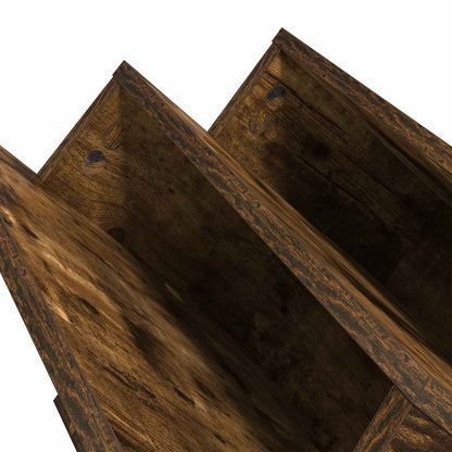 vidaXL Magazine Rack Smoked Oak 65 x 53 x 28.5 cm Engineered Wood