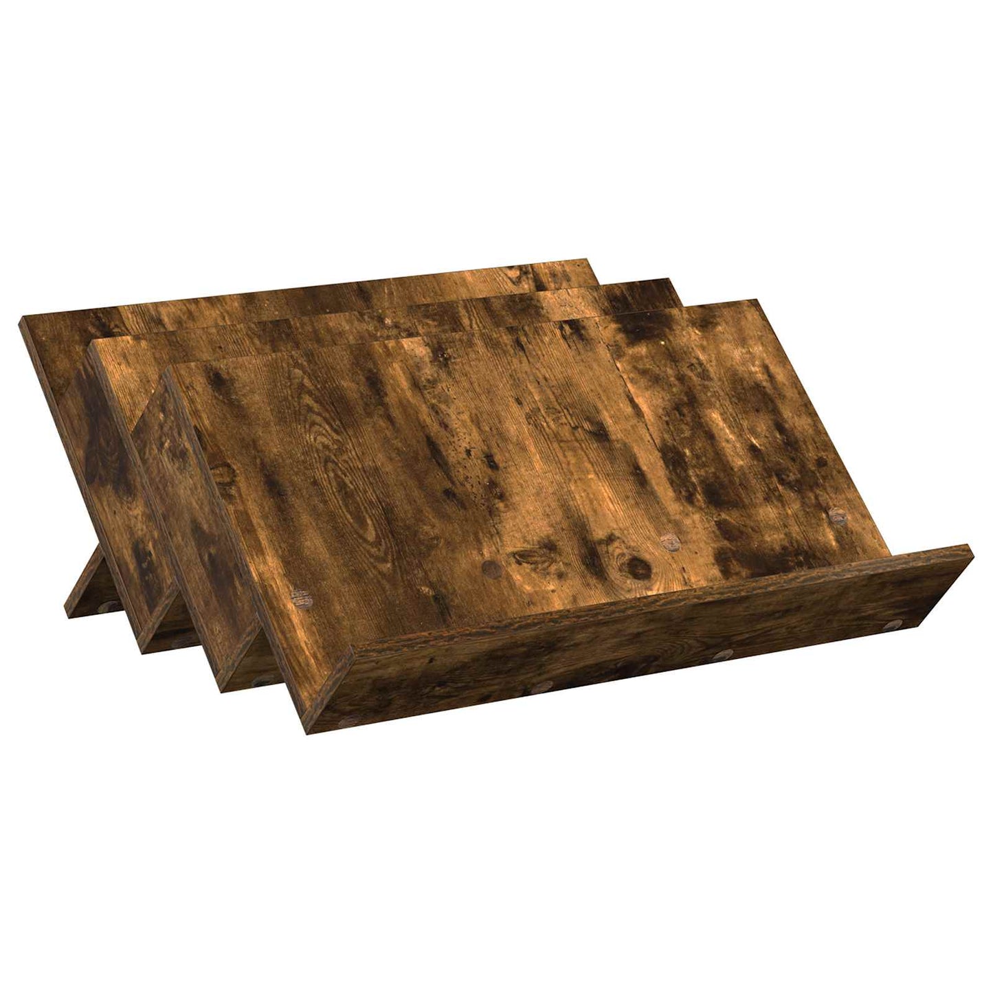 vidaXL Magazine Rack Smoked Oak 65 x 53 x 28.5 cm Engineered Wood