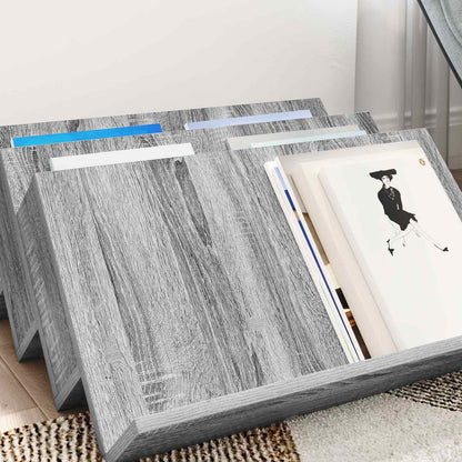 vidaXL Magazine Rack Grey Sonoma 65 x 53 x 28.5 cm Engineered Wood