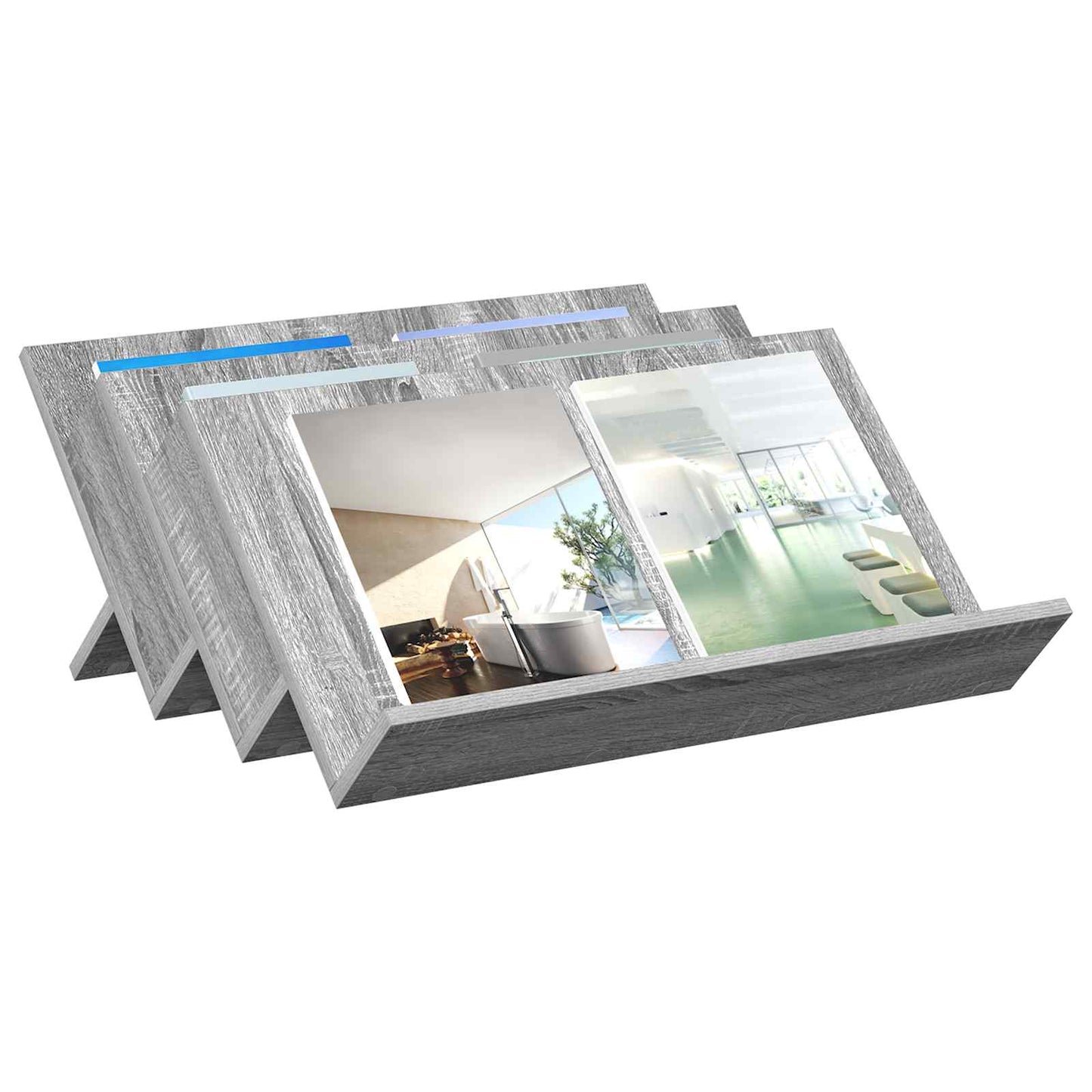 vidaXL Magazine Rack Grey Sonoma 65 x 53 x 28.5 cm Engineered Wood