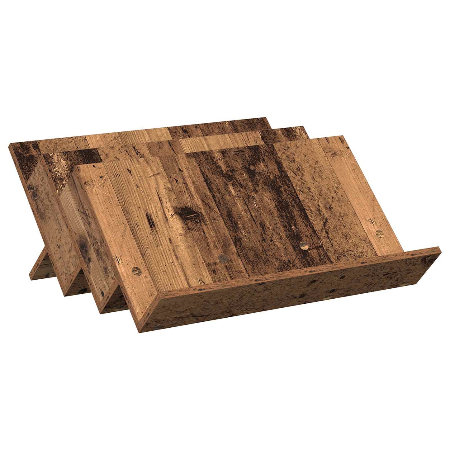 vidaXL Magazine Rack Old Wood 65 x 53 x 28.5 cm Engineered Wood
