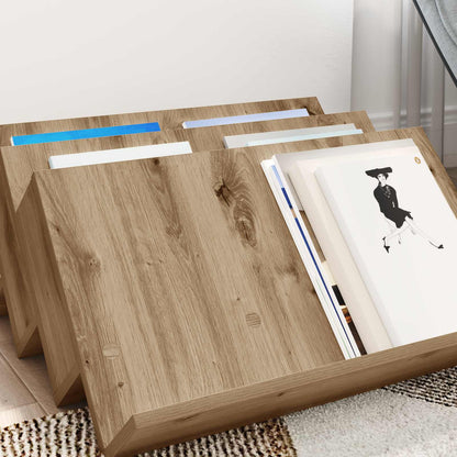 vidaXL Magazine Rack Artisan Oak 65 x 53 x 28.5 cm Engineered Wood