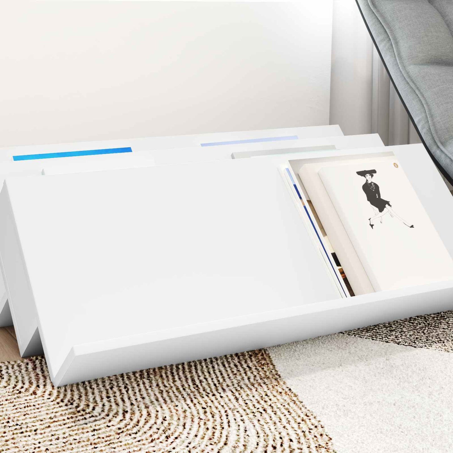 vidaXL Magazine Rack White 90 x 53 x 28.5 cm Engineered Wood
