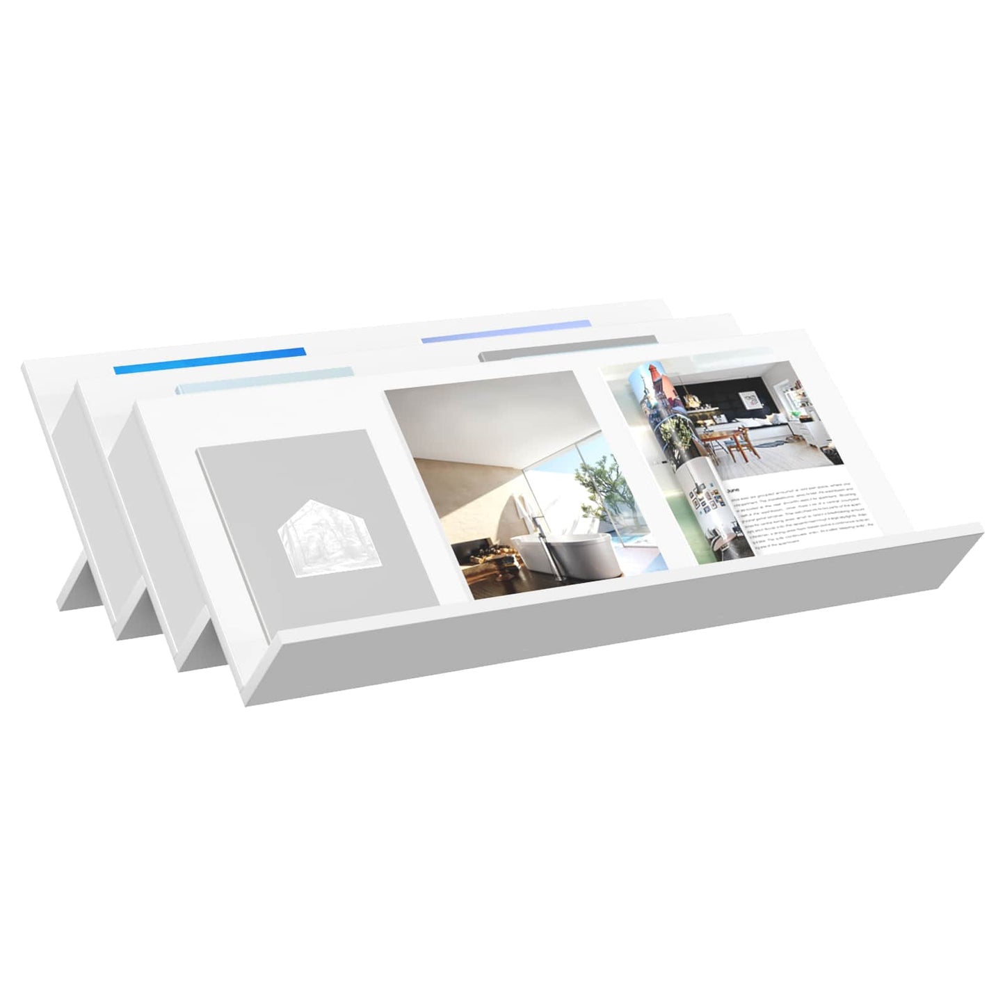 vidaXL Magazine Rack White 90 x 53 x 28.5 cm Engineered Wood