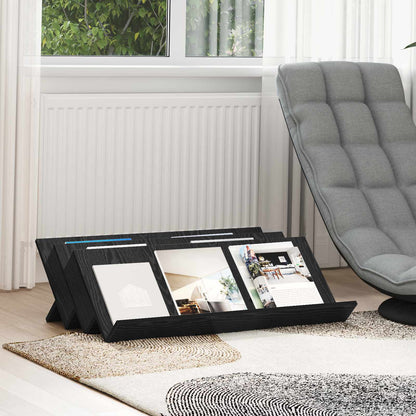 vidaXL Magazine Rack Black Oak 90 x 53 x 28.5 cm Engineered Wood