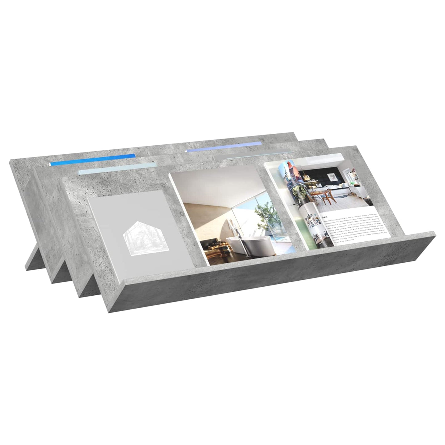 vidaXL Magazine Rack Concerte Grey 90 x 53 x 28.5 cm Engineered Wood