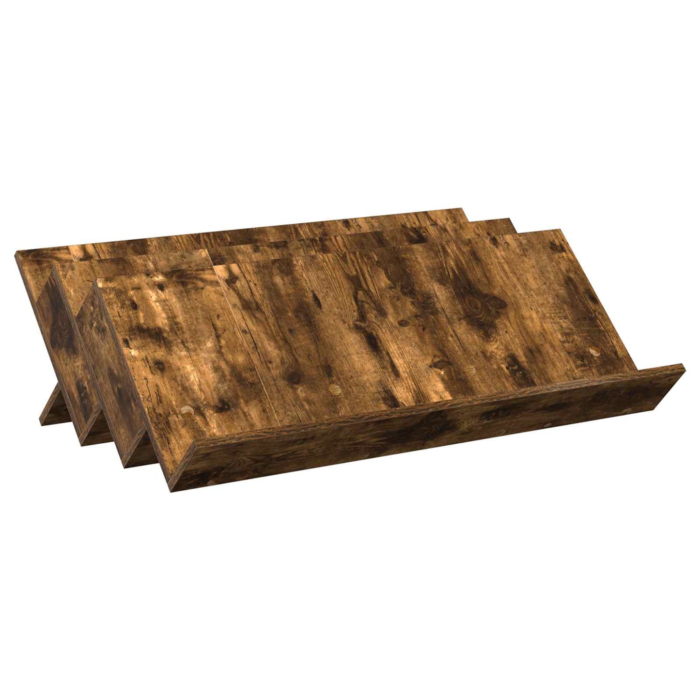 vidaXL Magazine Rack Smoked Oak 90 x 53 x 28.5 cm Engineered Wood