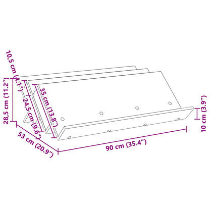 vidaXL Magazine Rack Artisan Oak 90 x 53 x 28.5 cm Engineered Wood