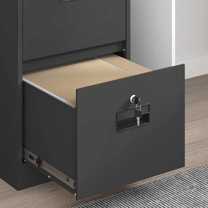 vidaXL File Cabinet Geometric Black 44 x 50 x 139 cm Cold-Rolled Steel