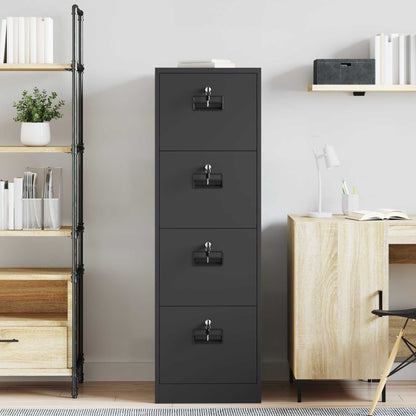 vidaXL File Cabinet Geometric Black 44 x 50 x 139 cm Cold-Rolled Steel