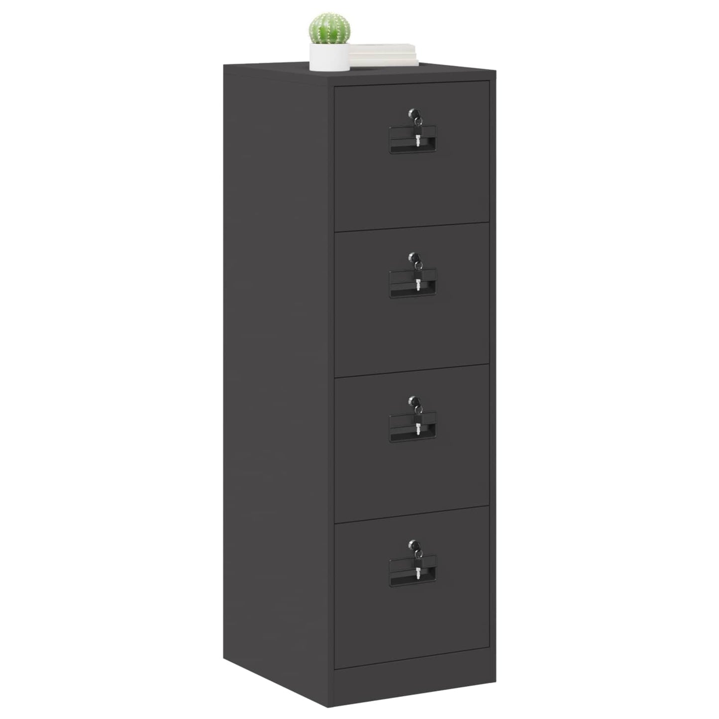 vidaXL File Cabinet Geometric Black 44 x 50 x 139 cm Cold-Rolled Steel