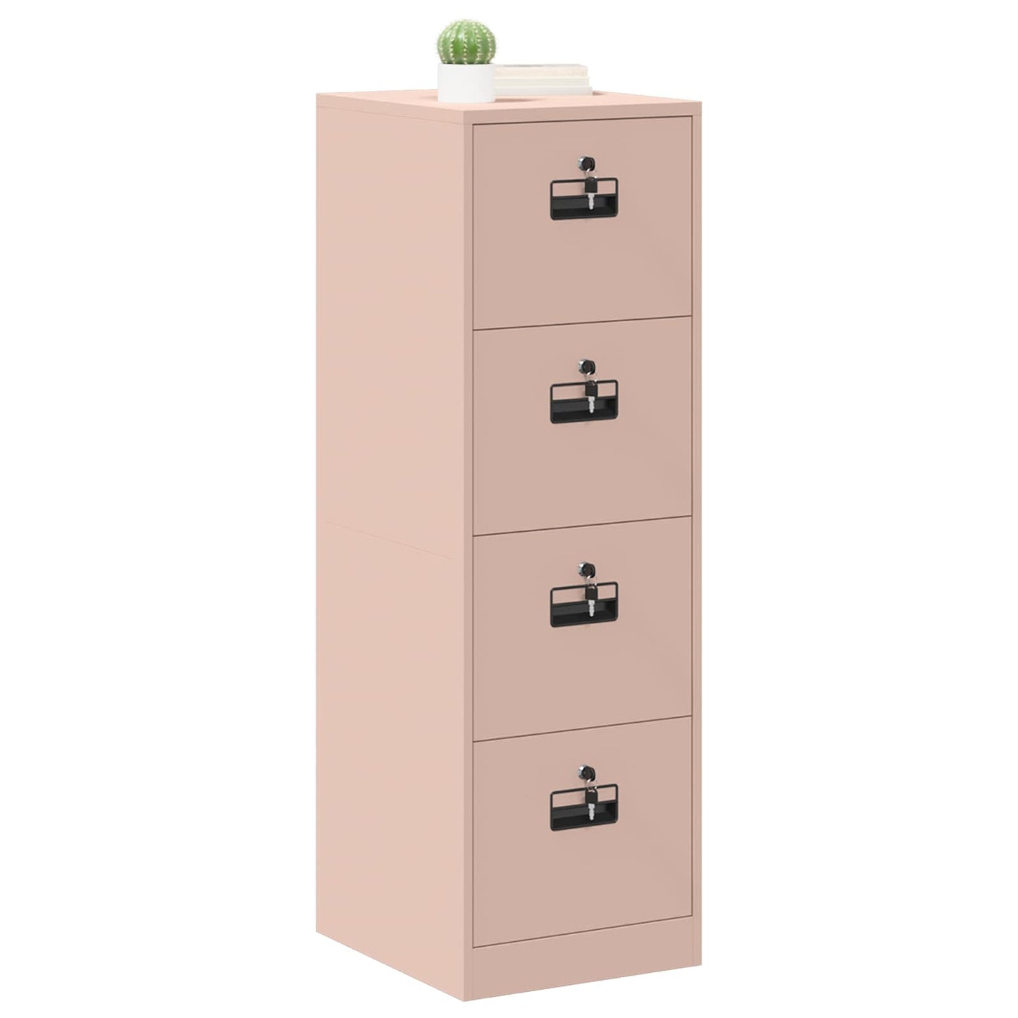 vidaXL File Cabinet with Shelf Pink 44 x 50 x 139 cm Cold-Rolled Steel