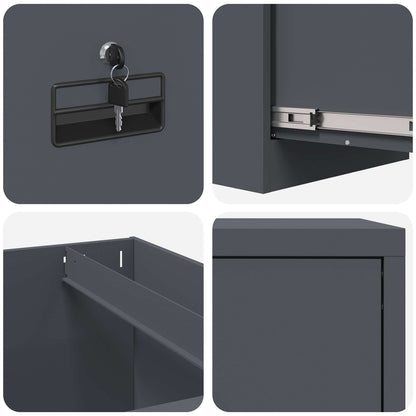 vidaXL File Cabinet Anthracite 44 x 50 x 139 cm Cold-Rolled Steel