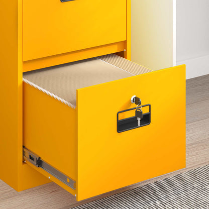 vidaXL File Cabinet Mustard Yellow 44 x 50 x 139 cm Cold-Rolled Steel