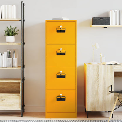 vidaXL File Cabinet Mustard Yellow 44 x 50 x 139 cm Cold-Rolled Steel