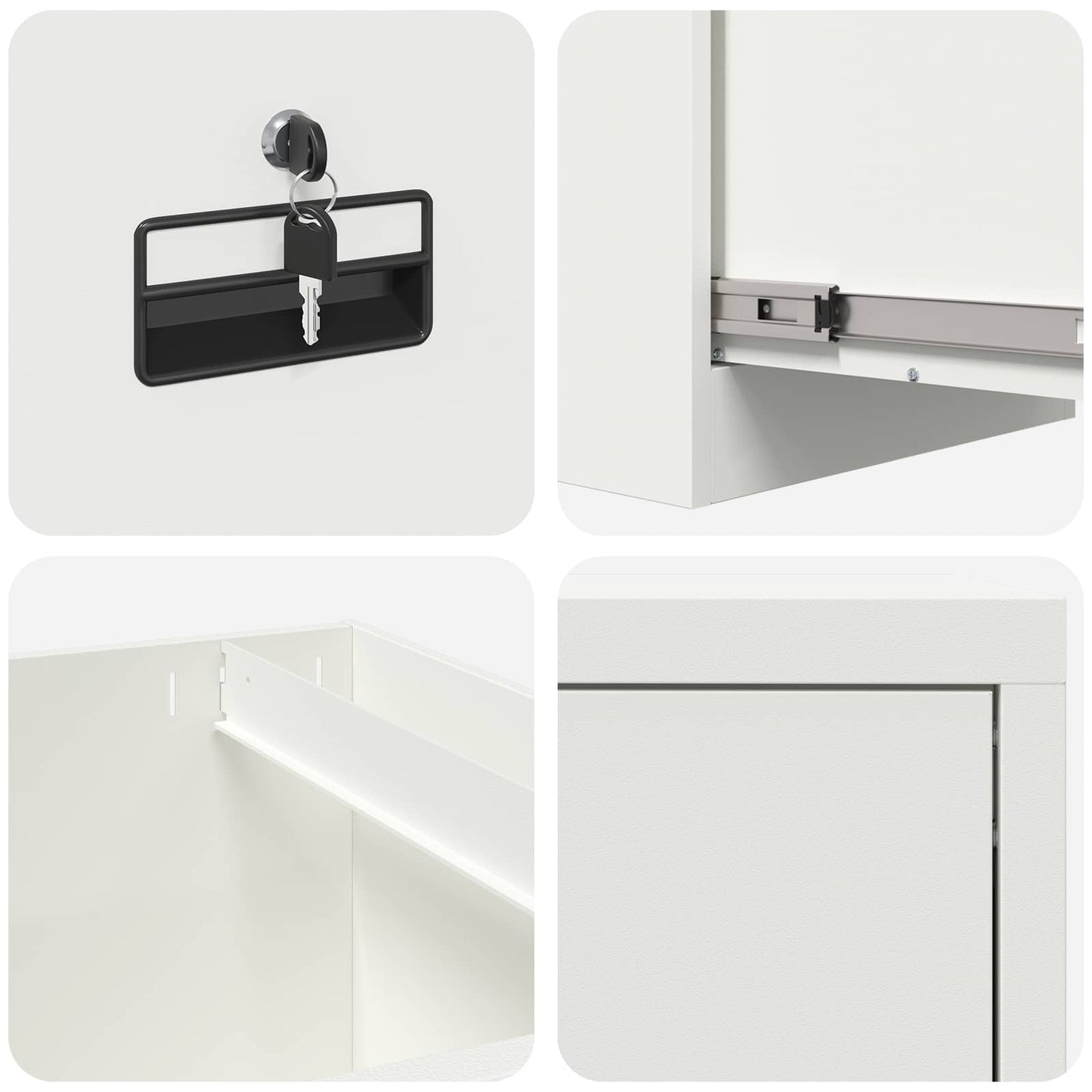 vidaXL File Cabinet Geometric White 44 x 50 x 139 cm Cold-Rolled Steel