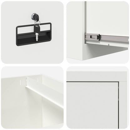 vidaXL File Cabinet Geometric White 44 x 50 x 139 cm Cold-Rolled Steel
