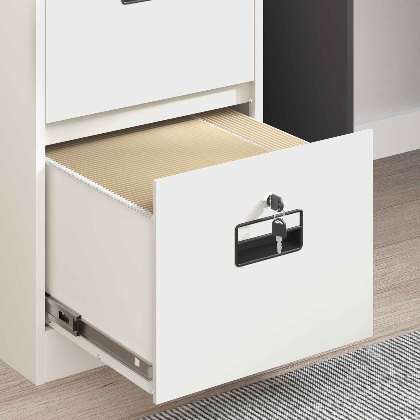 vidaXL File Cabinet Geometric White 44 x 50 x 139 cm Cold-Rolled Steel