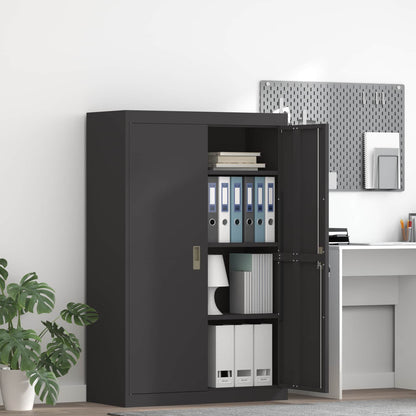 vidaXL Storage Cabinet Black 90 x 40 x 140 cm Steel