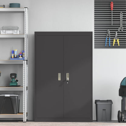 vidaXL Storage Cabinet Black 90 x 40 x 140 cm Steel