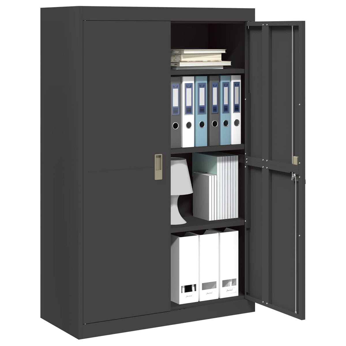 vidaXL Storage Cabinet Black 90 x 40 x 140 cm Steel