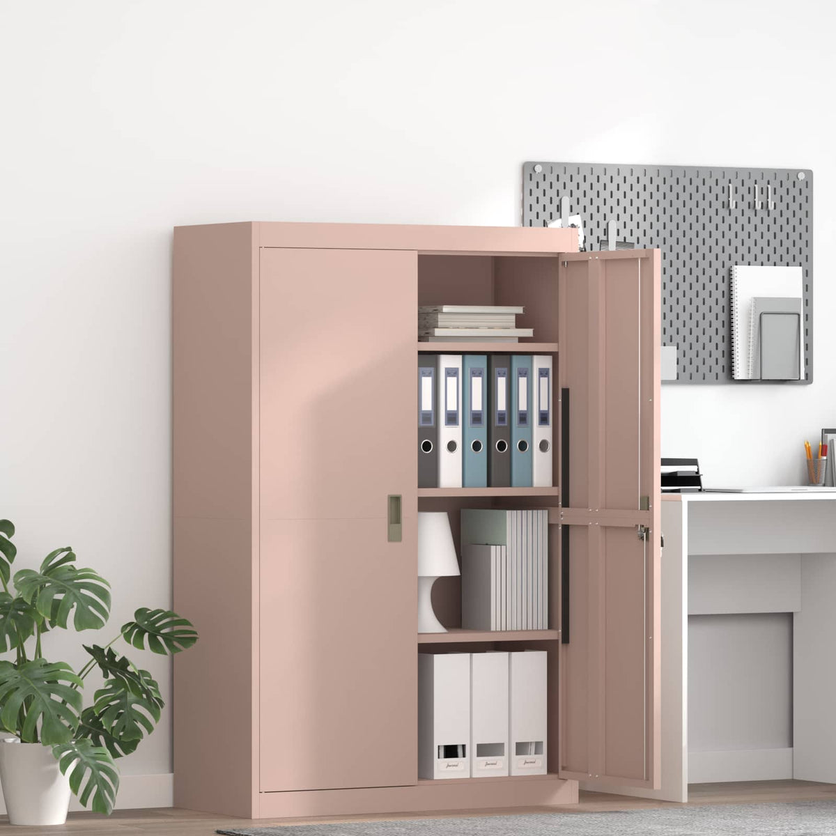 vidaXL Storage Cabinet Pink 90 x 40 x 140 cm Steel