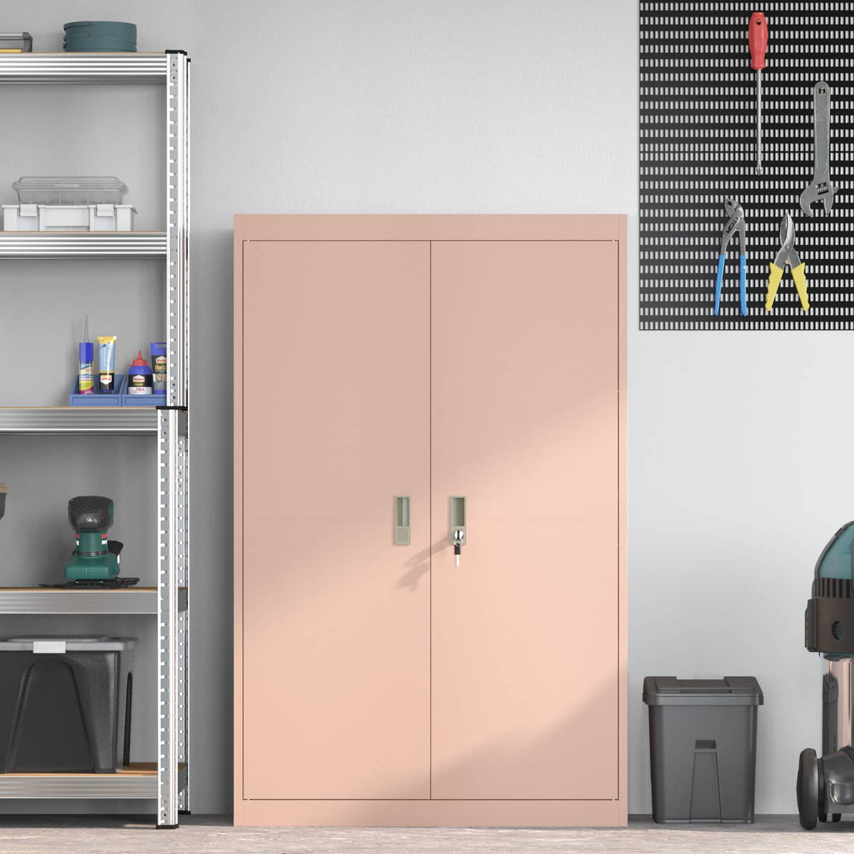 vidaXL Storage Cabinet Pink 90 x 40 x 140 cm Steel