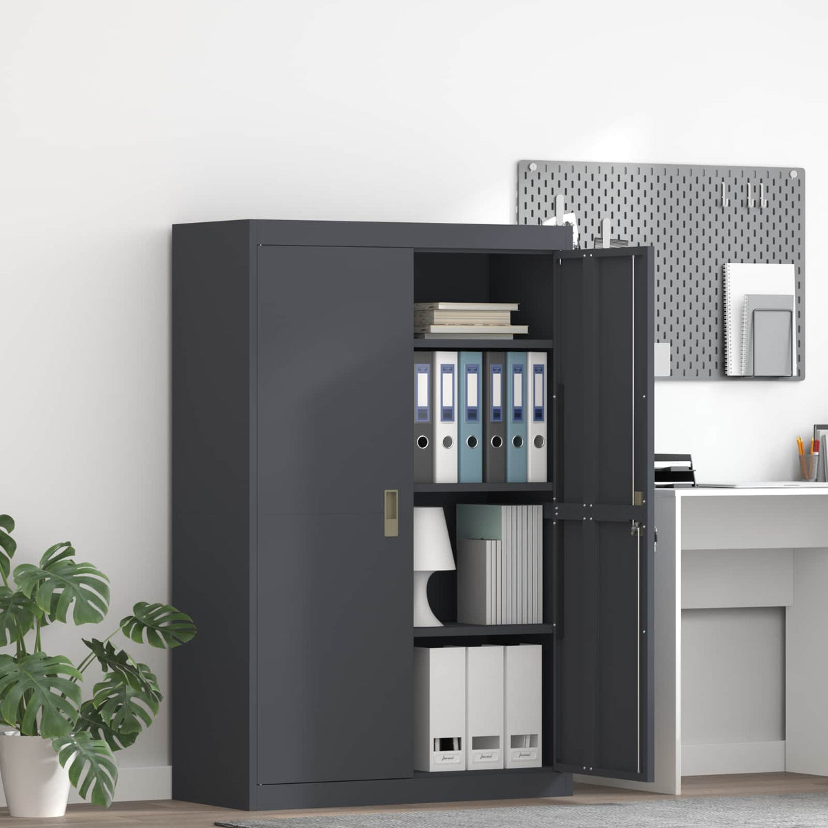 vidaXL Storage Cabinet Anthracite 90 x 40 x 140 cm Steel