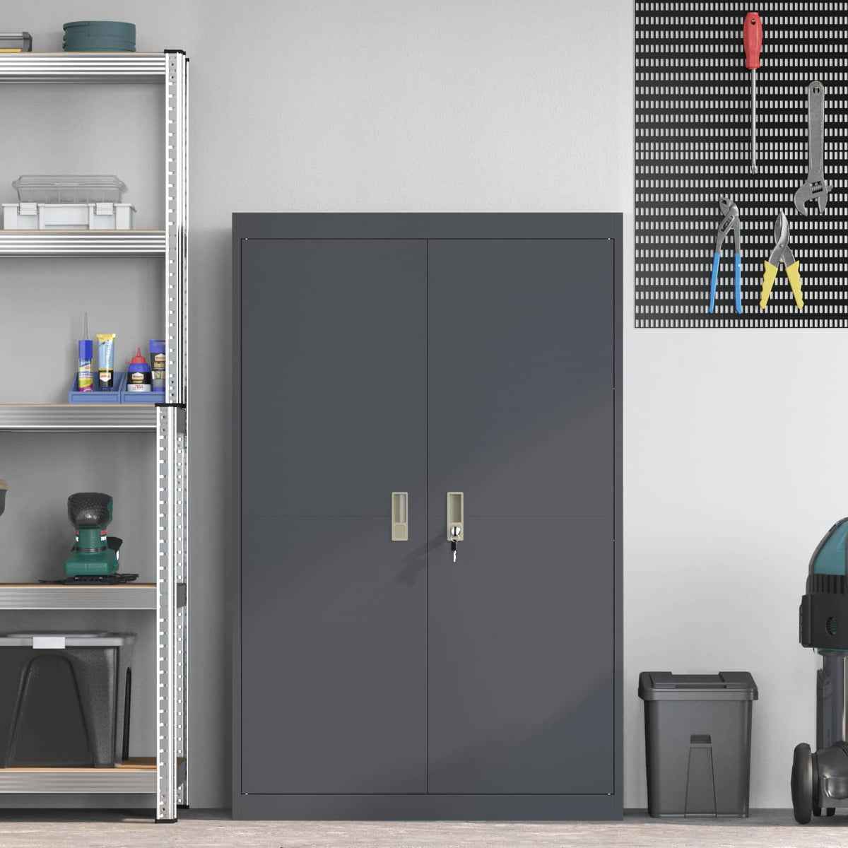 vidaXL Storage Cabinet Anthracite 90 x 40 x 140 cm Steel