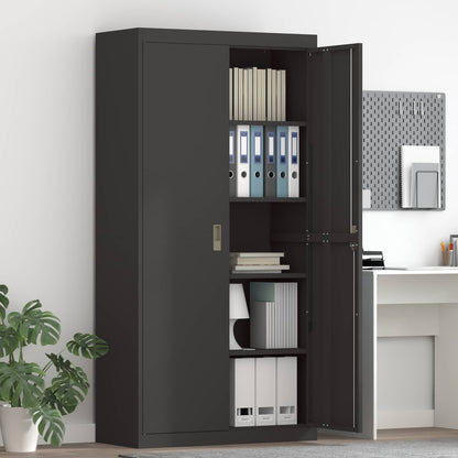 vidaXL Storage Cabinet Black 90 x 40 x 180 cm Steel