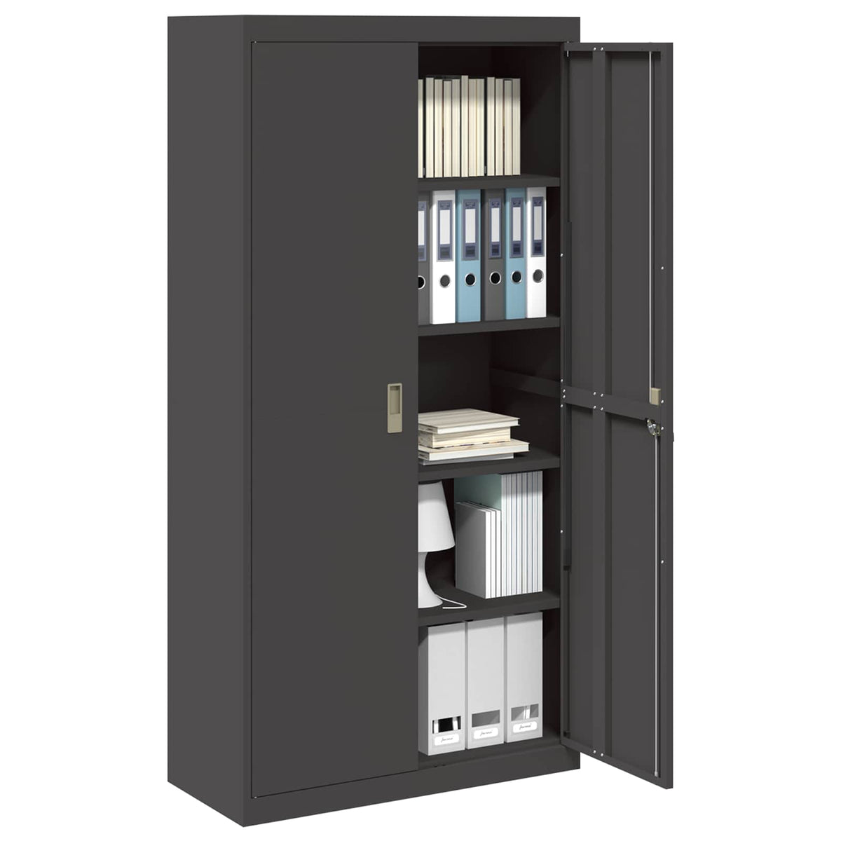 vidaXL Storage Cabinet Black 90 x 40 x 180 cm Steel