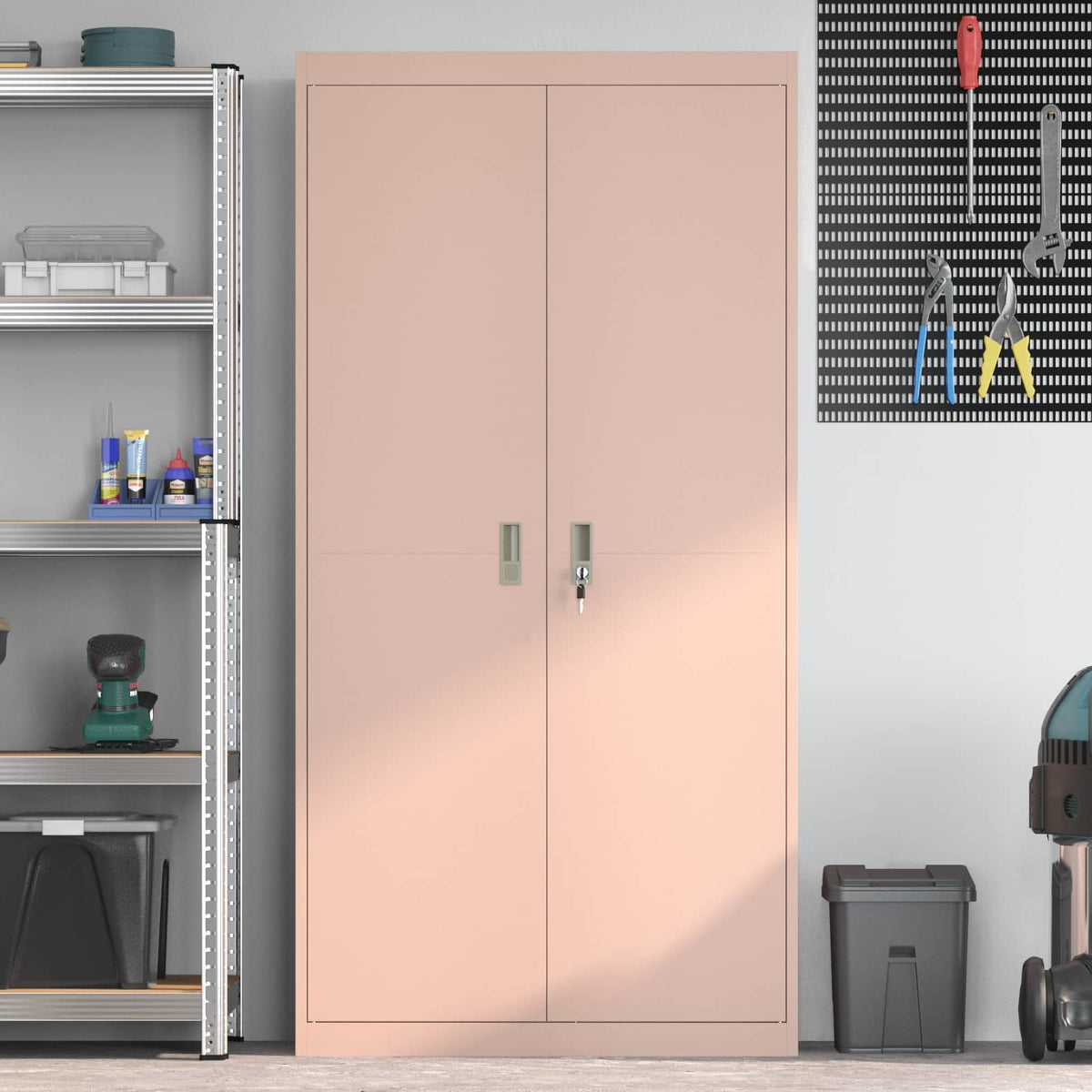 vidaXL Storage Cabinet Pink 90 x 40 x 180 cm Steel
