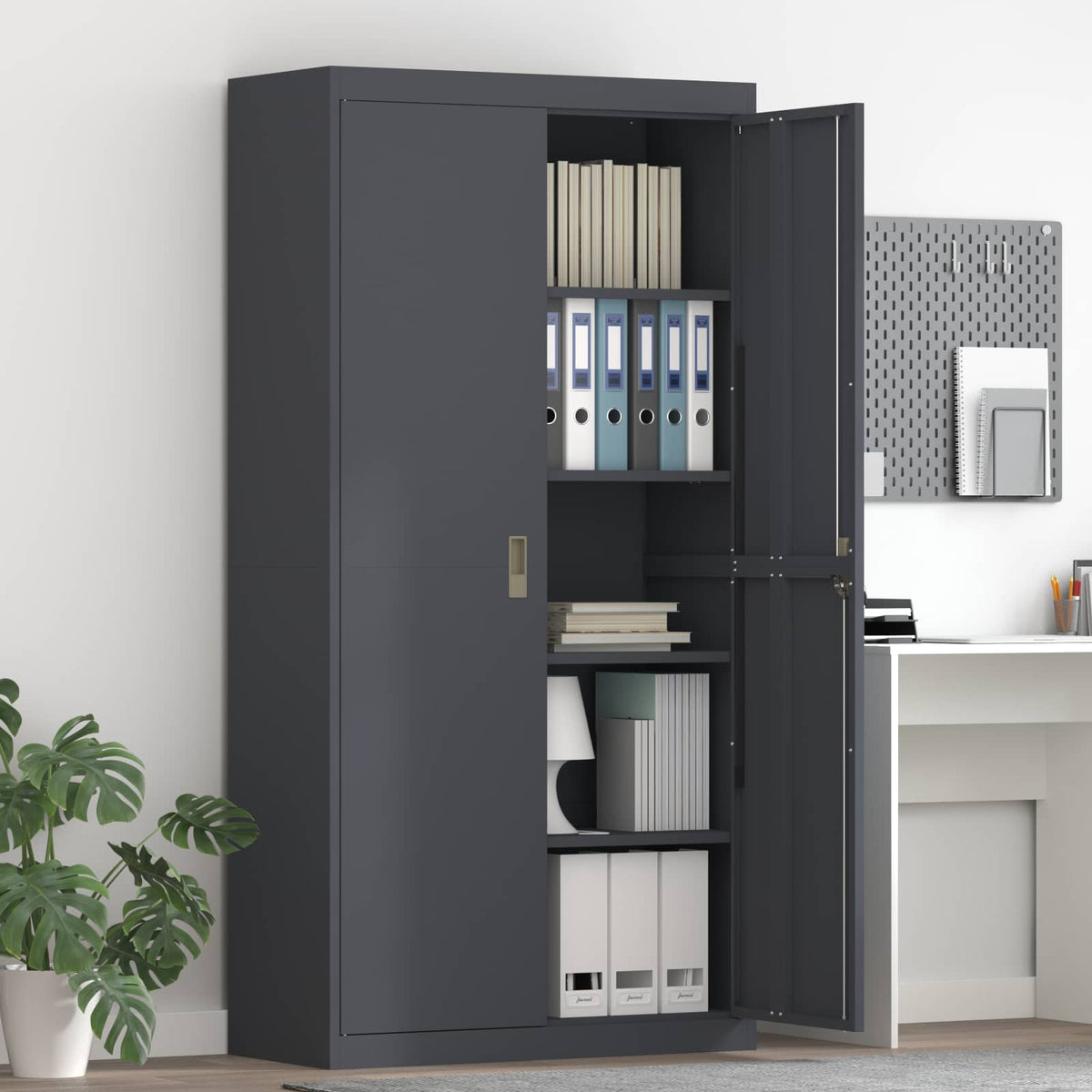 vidaXL Storage Cabinet Anthracite 90 x 40 x 180 cm Steel