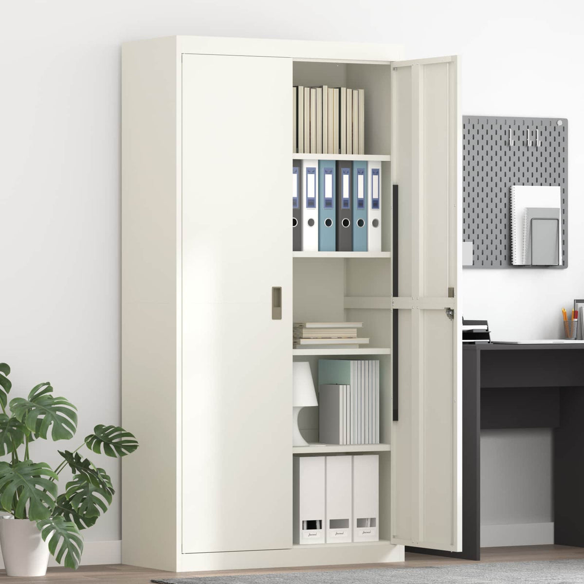 vidaXL Storage Cabinet White 90 x 40 x 180 cm Steel